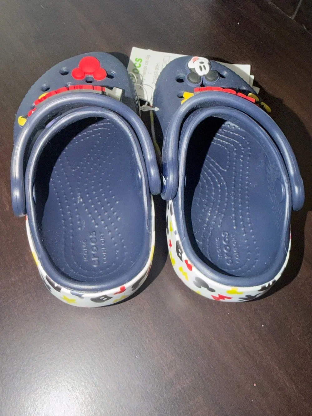 CROCS Kids Navy Mickey Mouse Clog Sandals with Character Jibbitz